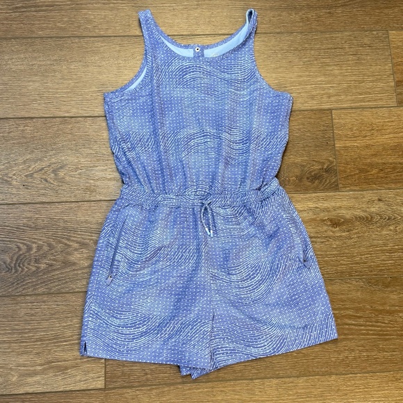 Athleta Girls Play More Romper, Blue Wave, Sleeveless Size XL (14), Summer - Picture 1 of 16